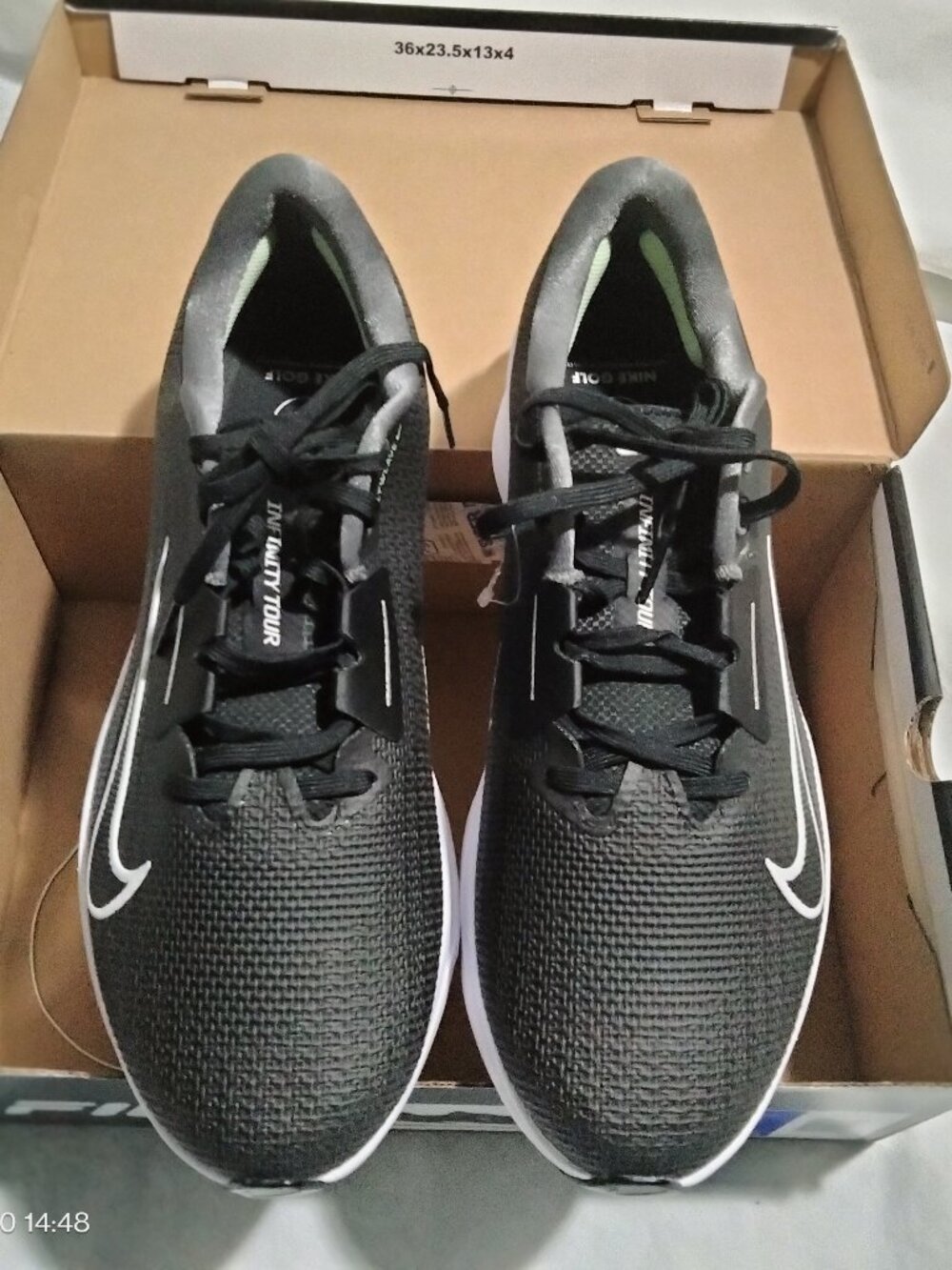 Nike Air Zoom Infinity Tour 2 Golf Shoes Black White FD0218-002 Mens Wide NO BOX